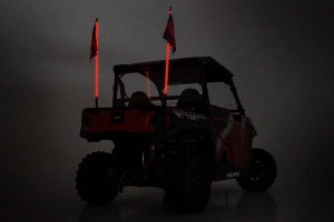 Polaris Ranger Crew XP 1000 NorthStar Ultimate LED Whip Mount Kit - Bed - Rough Country - 4' LED Whip Light Pair with 300 Patterns - Multl-Color - '21-'23